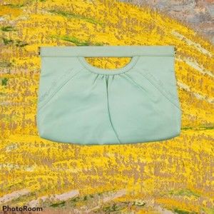 Lime Green Handbag Purse Bag Bazaar Faux Leather Handle Strap & 2 Compartments